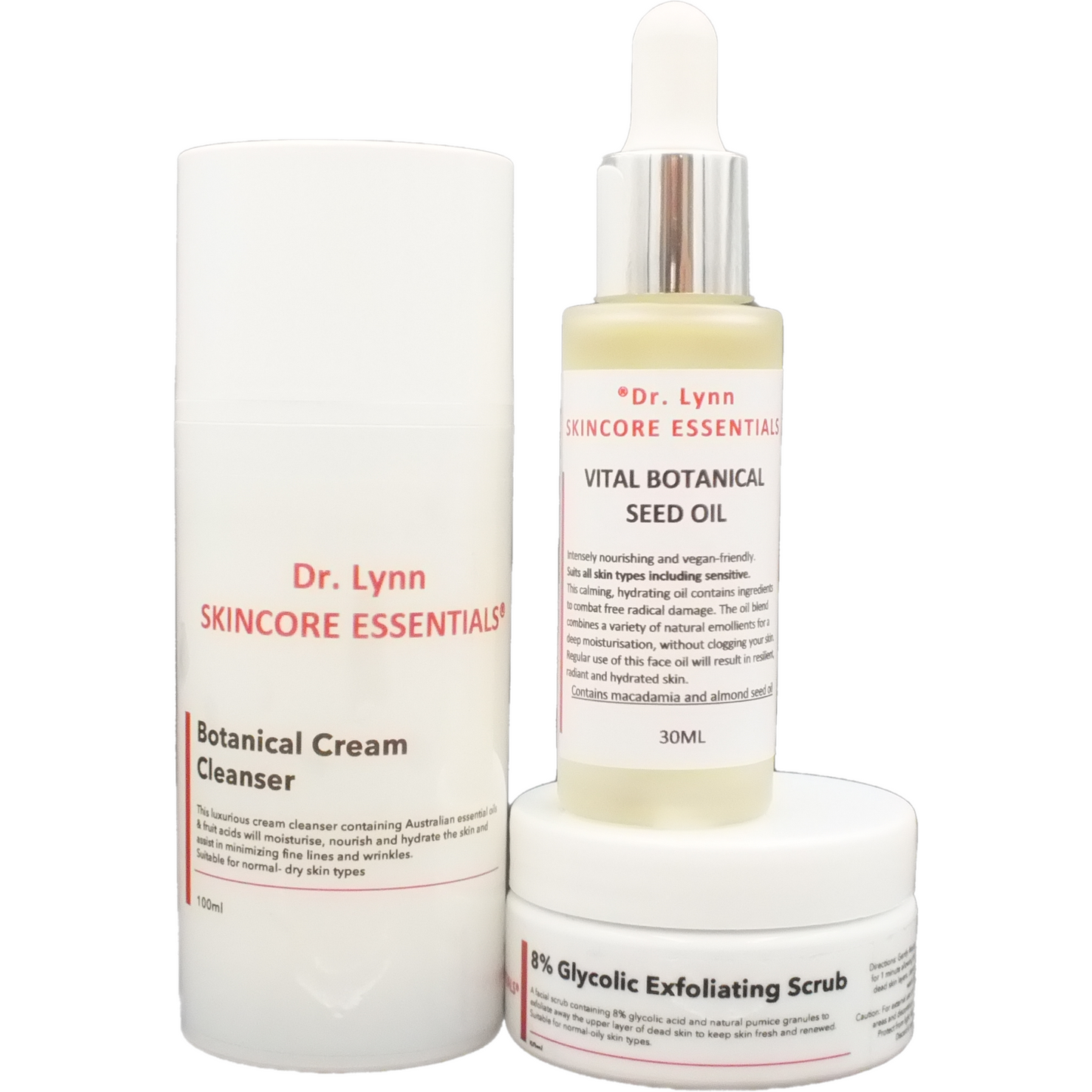 .SKINCORE ESSENTIALS REFRESH PACK - Dr Lynn Skincore Cleanser, moisturisers, serums, scrubs and toners!